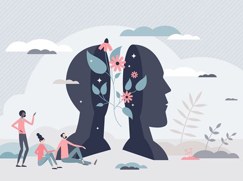 Image of a head with flowers emerging.