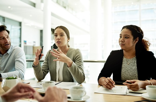 Women And Man In Meeting MED Istock 1129339377 Mikolette