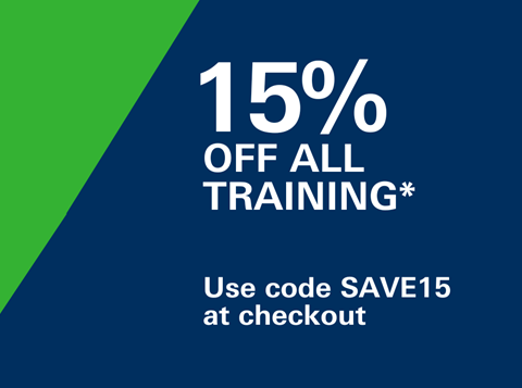 15% off all training*. Use code: SAVE15.